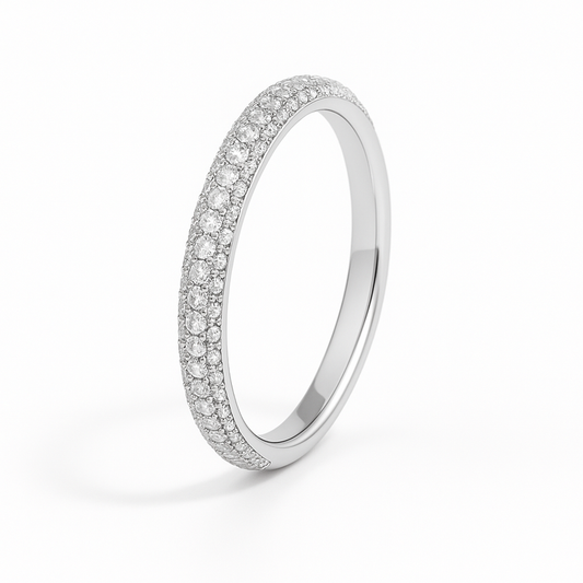 3D Diamond Pave Band in 18K Gold