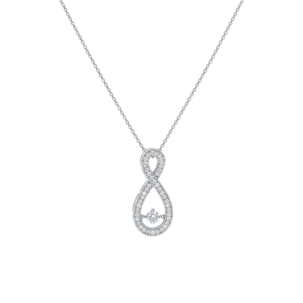 3D Pavé Twinkle Infinie Pendant Necklace in 18K gold with natural diamonds