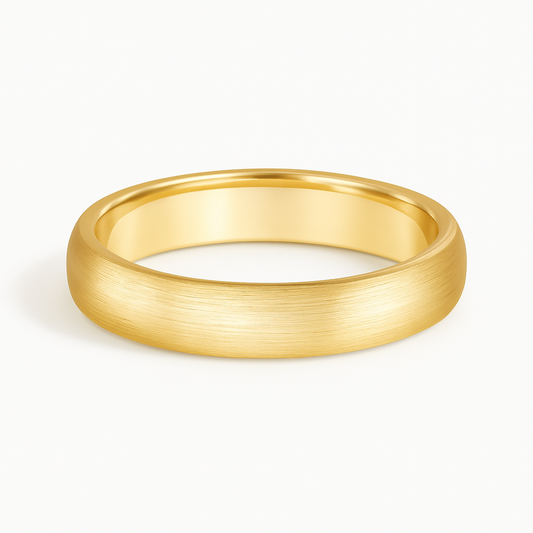 Gold ring on a white background