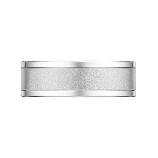 Silver ring on a white background