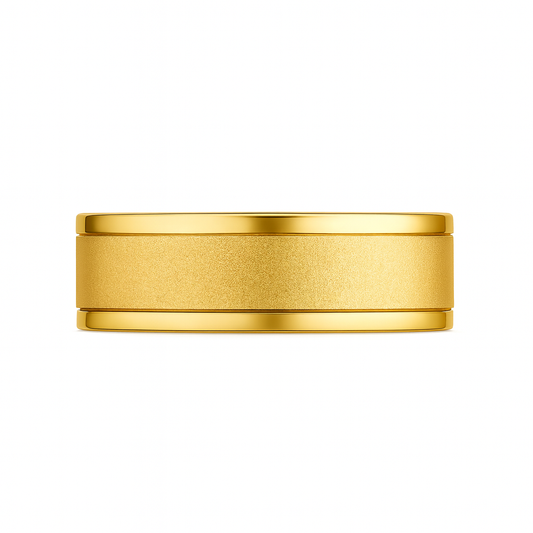 Gold ring on a white background