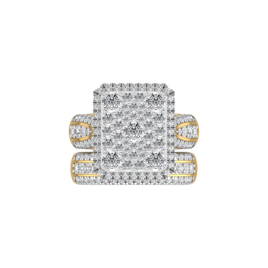 Amanda Radiant Cut Diamond Bride Set in 18K Gold