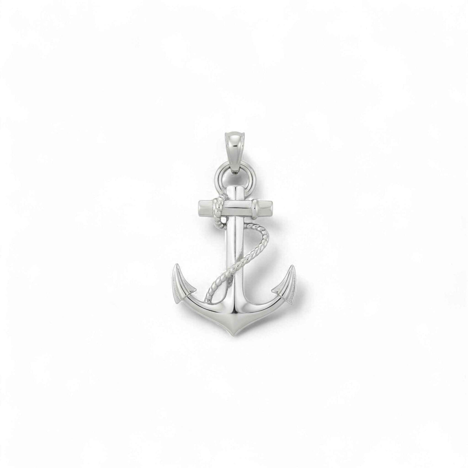 18KT gold anchor pendant jewelry with polished finish and nautical design