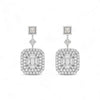 Pair of diamond earrings on a white background