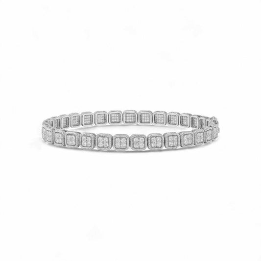 Baguette Moissanite Tennis Bracelet in 925 Sterling Silver