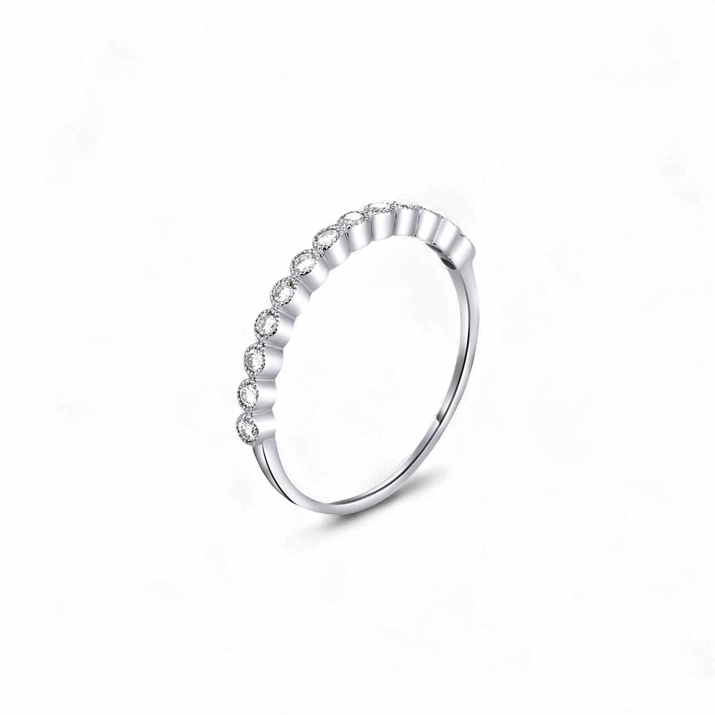 Bezel Eternity CZ Band in 925 Sterling Silver