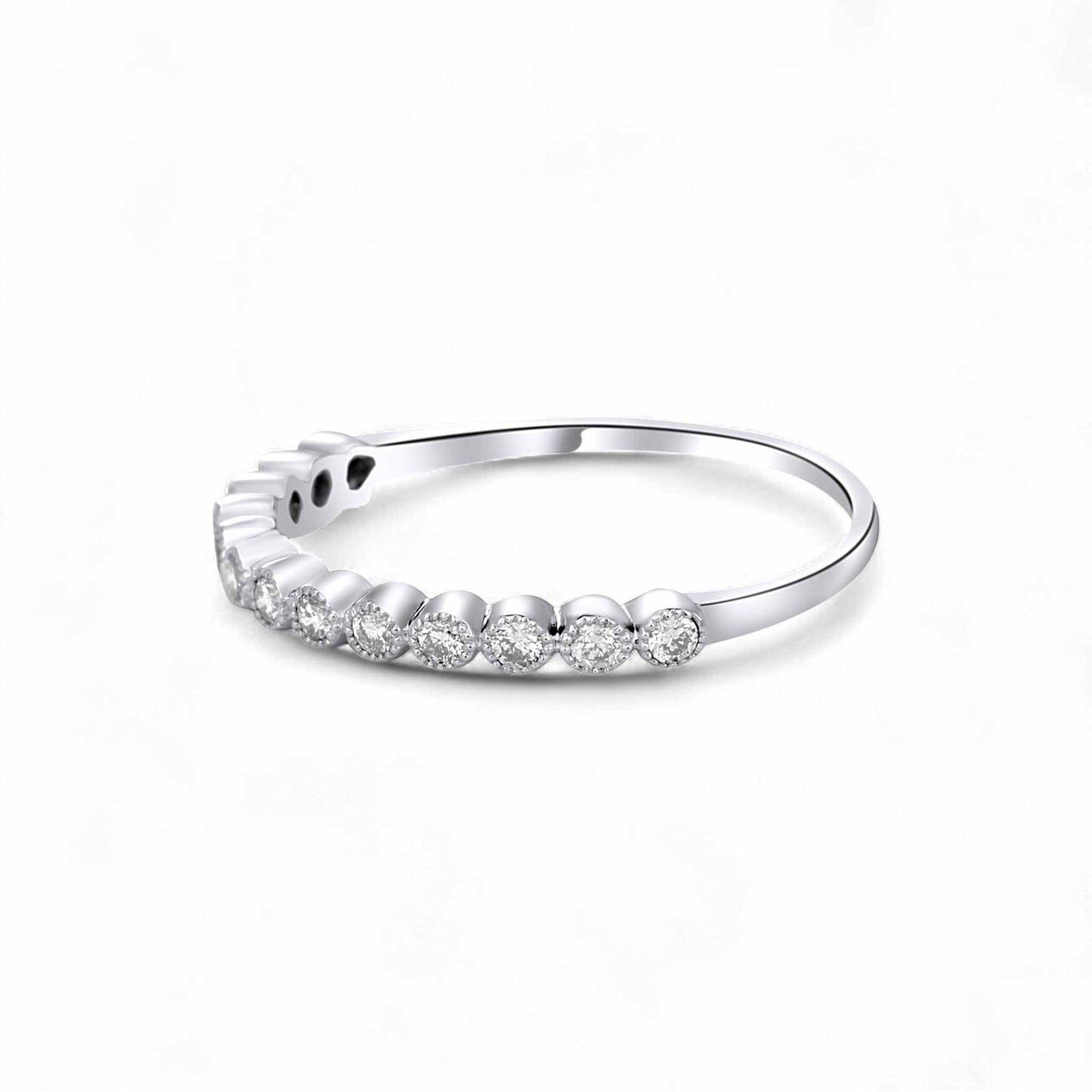 Bezel Eternity CZ Band in 925 Sterling Silver