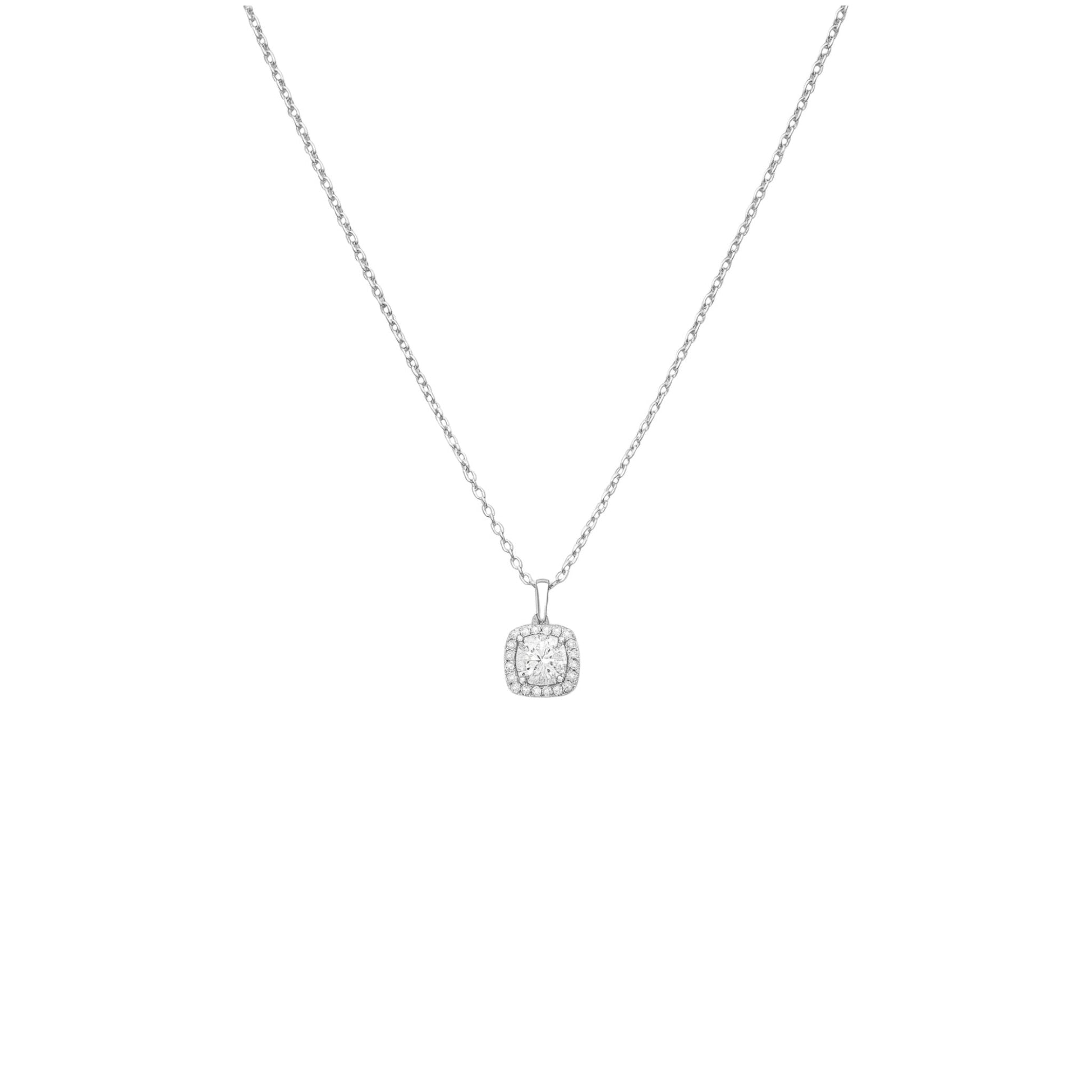 Bijou Moissanite Necklace with VVS1 D moissanite in 925 sterling silver minimalist pendant