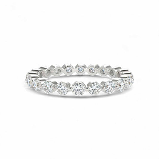 Celine Eternity CZ Band 925 sterling silver ring with round-cut cubic zirconia stones sparkling endlessly