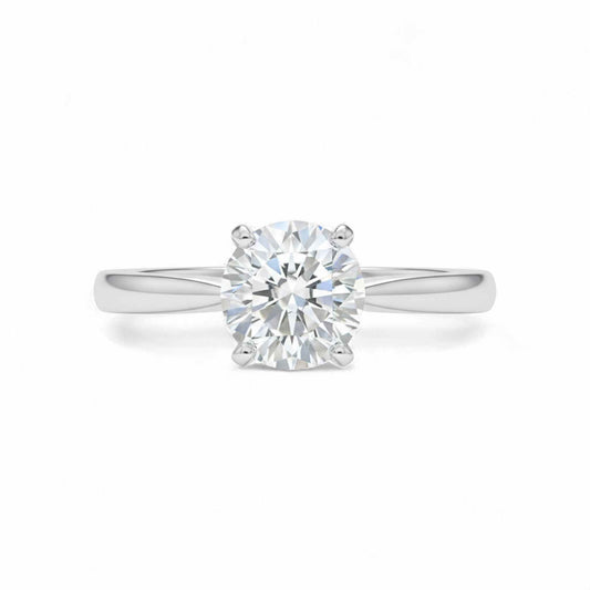 Classic Solitaire CZ Engagement Ring featuring round 5A Cubic Zirconia on 925 sterling silver band