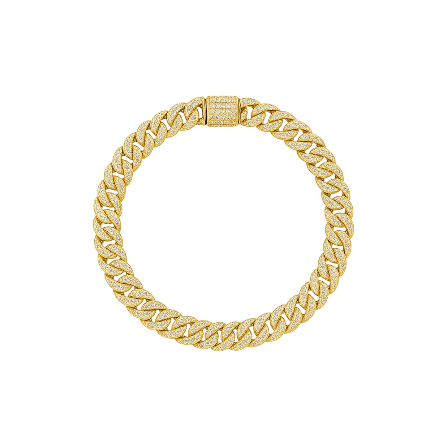 Cuban Link Diamond Bracelet in 18KT Gold
