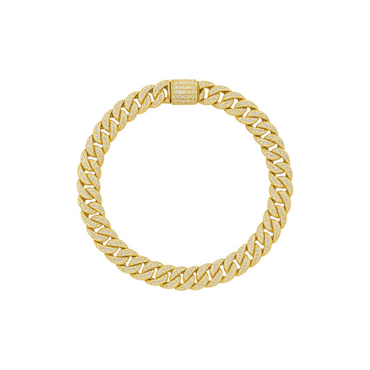 Cuban Link Diamond Bracelet in 18KT Gold