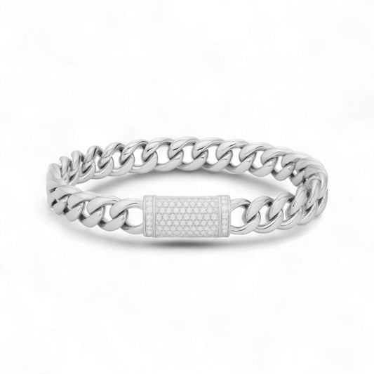 Cuban Link Moissanite Bracelet in 925 Sterling Silver