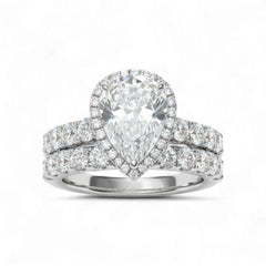 Eleanor Pear Cut CZ Bride set in 925 Sterling Silver
