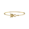 Eternal Panther Head Diamond Bracelet in 18KT gold with pavé-set natural diamonds and green gemstone eyes