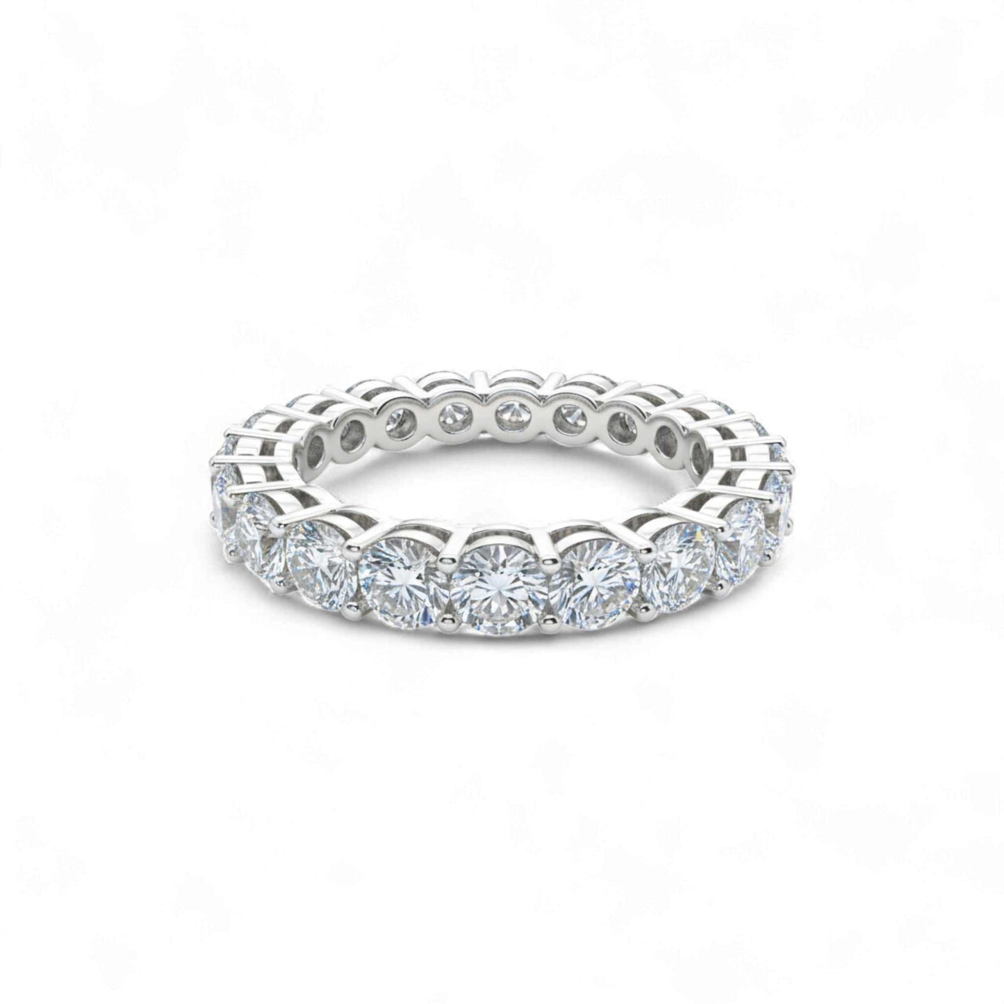 Eternity Round Cut CZ Band in 925 sterling silver with round-cut cubic zirconia stones