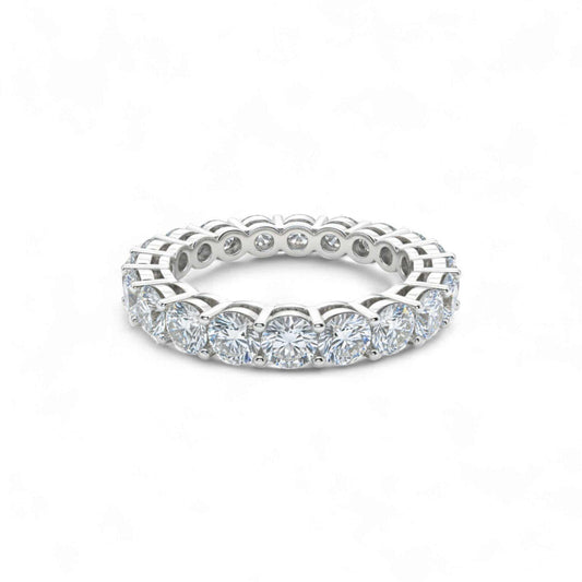 Eternity Round Cut CZ Band in 925 sterling silver with round-cut cubic zirconia stones