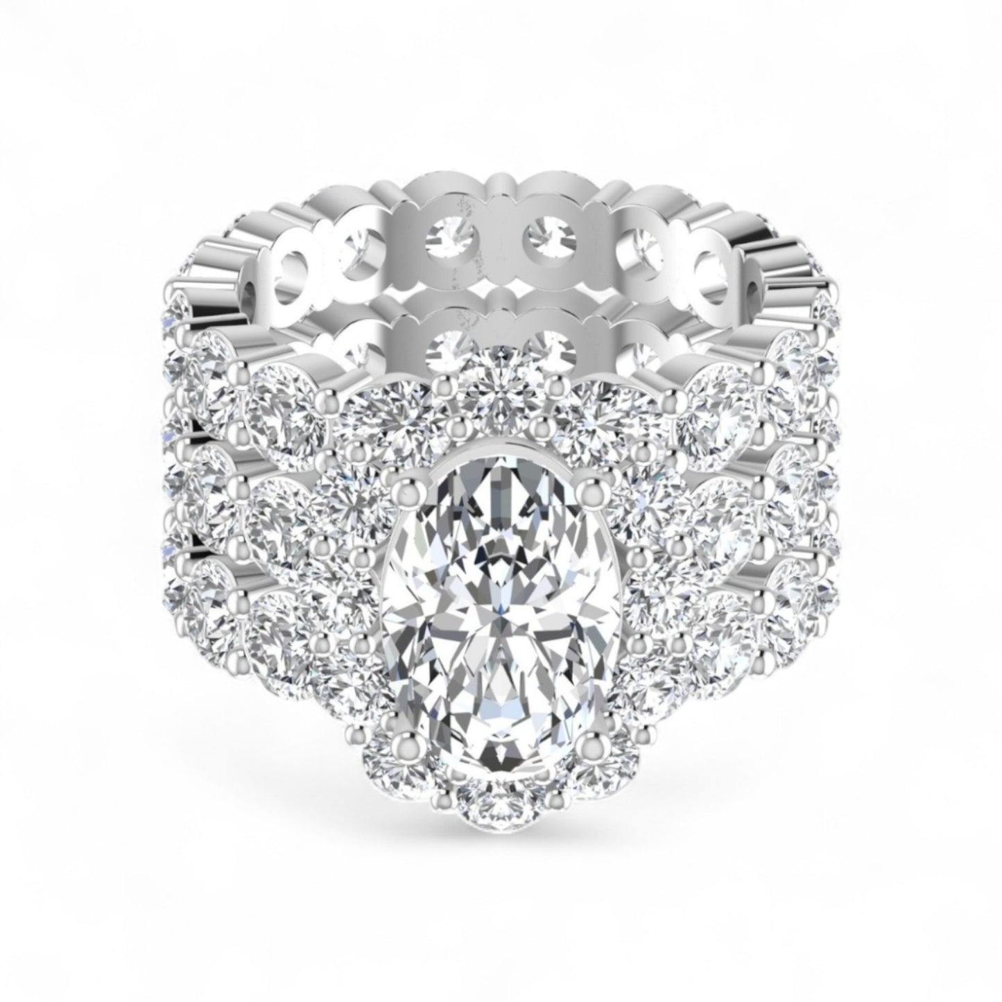 Jane Oval Cut Bride Set in Platinum