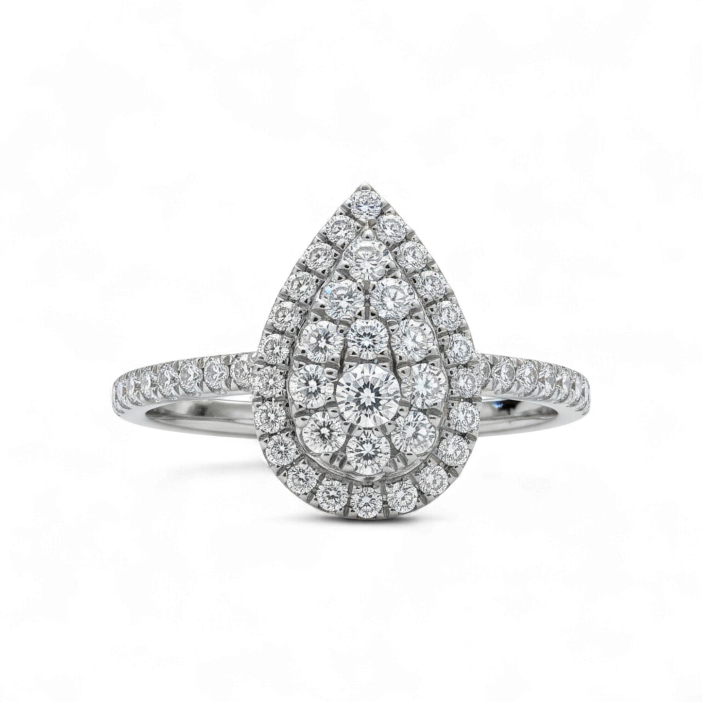 Julie Pear Cut Natural Diamond Engagement Ring in 18KT Gold