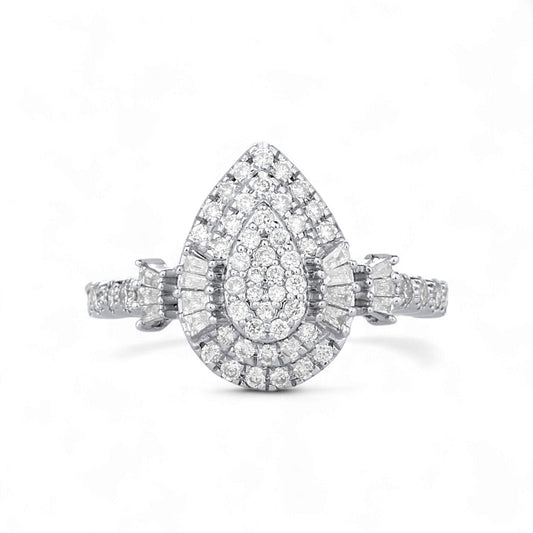 Lucy Pear Cut CZ Engagement Ring in 925 Sterling Silver