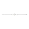 Silver bracelet with a bow-shaped clasp on a white background