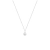 Orbit Natural Diamond Necklace in 18KT gold with round center diamond and orbiting diamond accents
