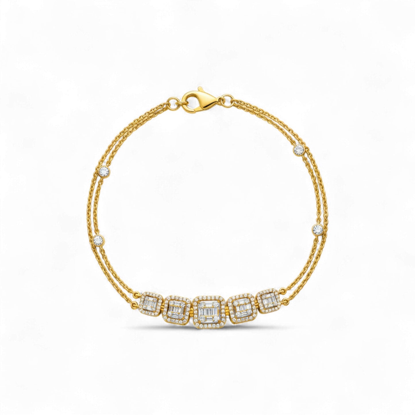 Paris Natural Diamond Tennis Bracelet in 18KT Gold