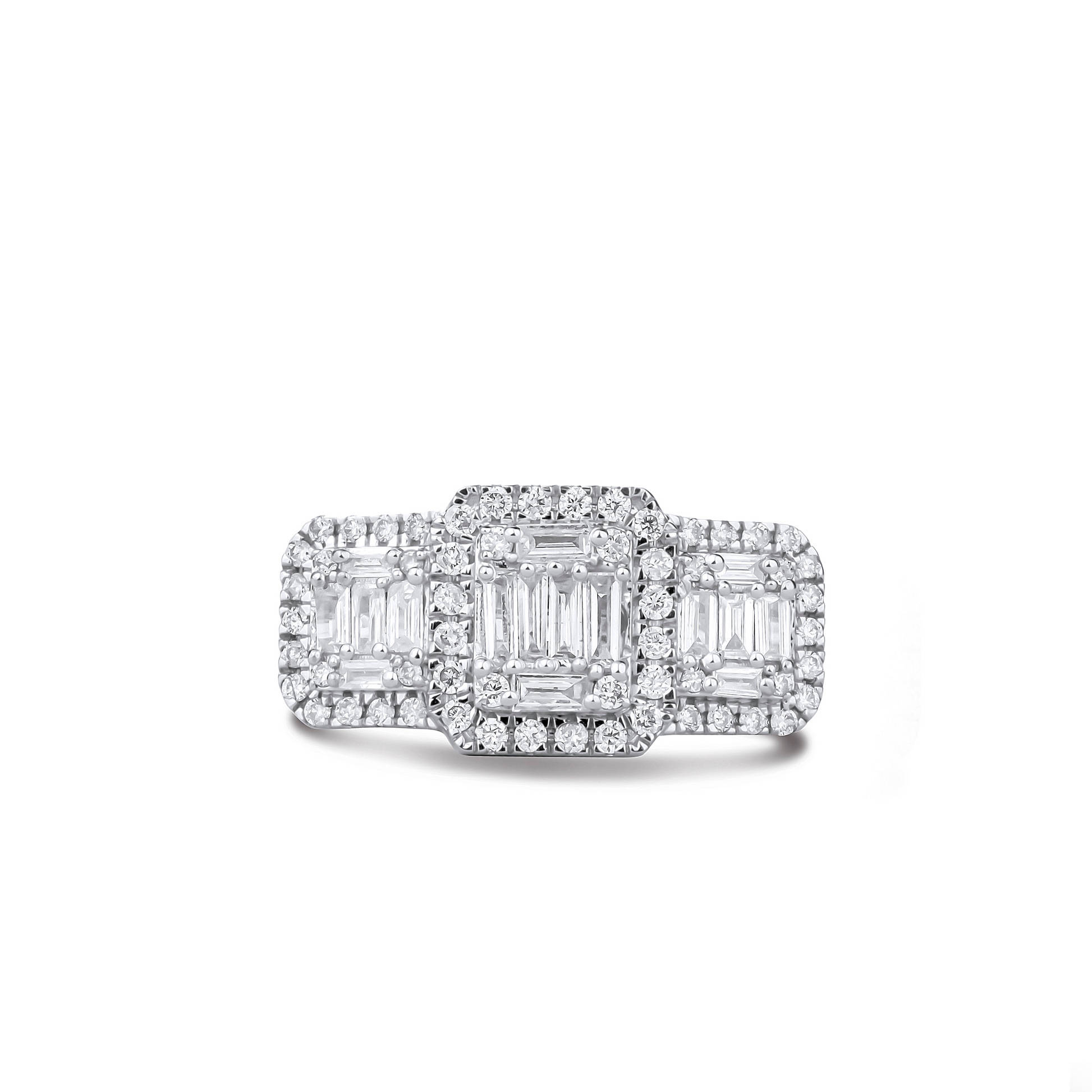 Diamond earrings on a white background