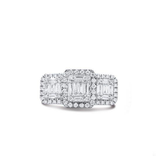 Diamond earrings on a white background