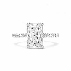 Simi Radiant Cut CZ Engagement Ring in 925 Sterling Silver
