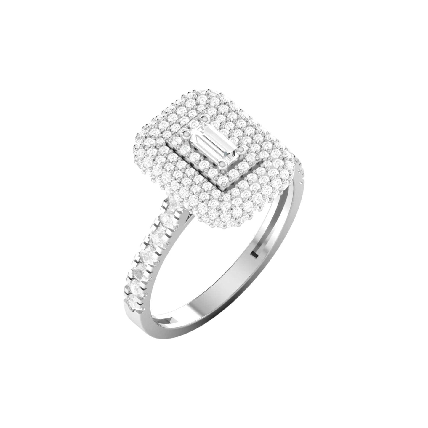 Sophie Baguette Cut Diamond Engagement Ring in 18KT Gold