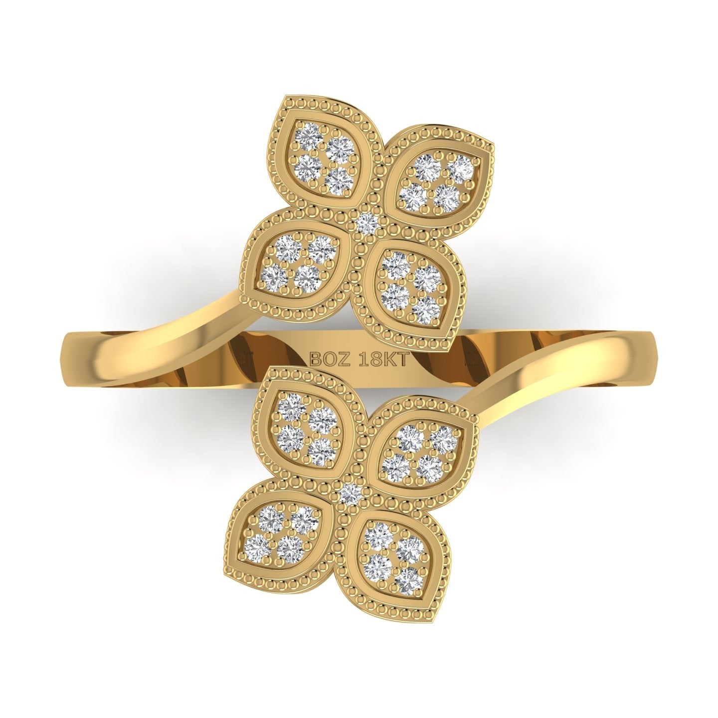 Nora Cuff Natural Diamond Ring in 18K Gold