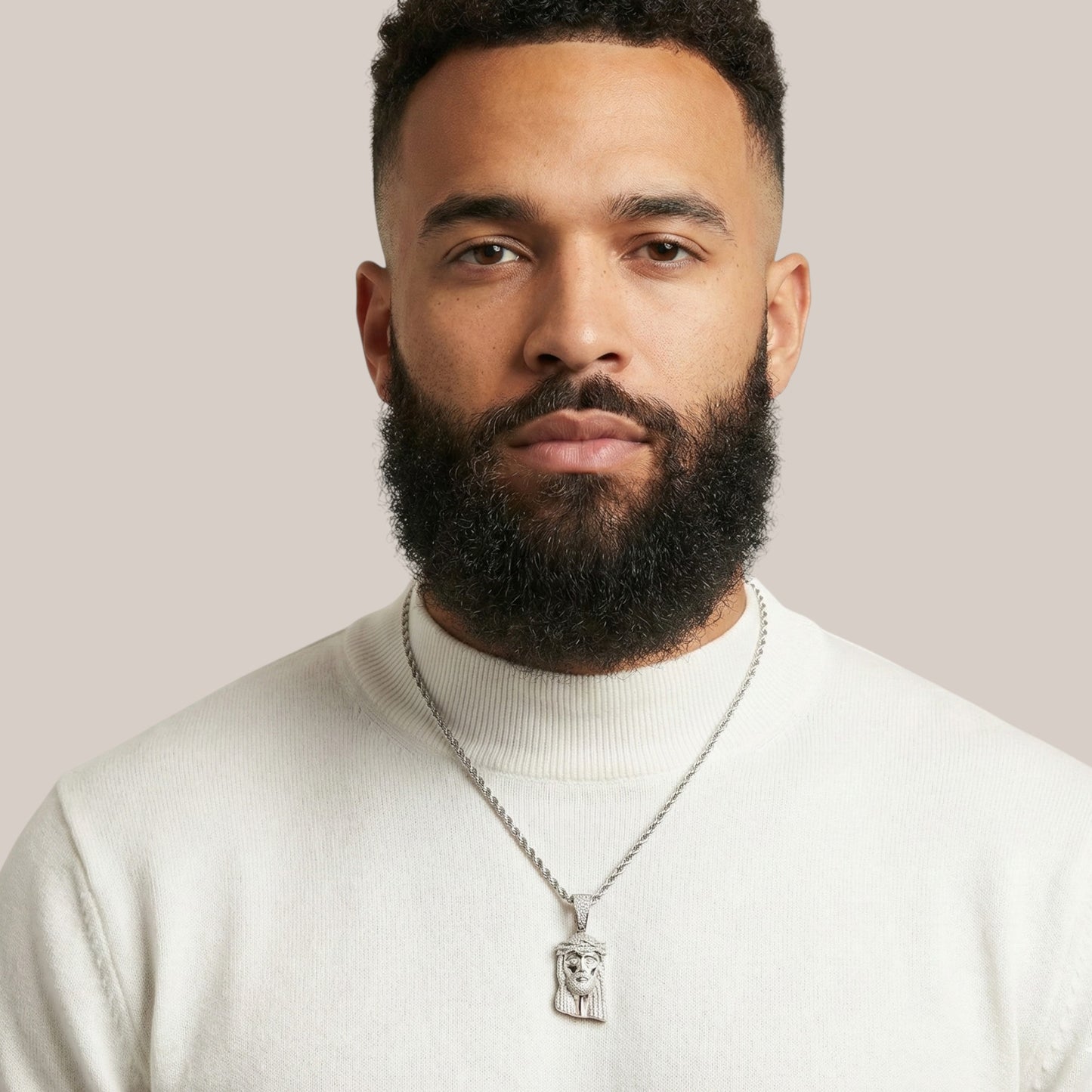 Jesus Natural Diamond Pendant in 18KT Gold