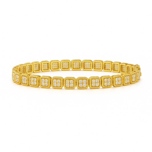Baguette Diamond Tennis Bracelet in 18K Gold