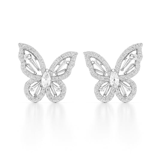 Jane Butterfly Diamond Studs in 18K Gold