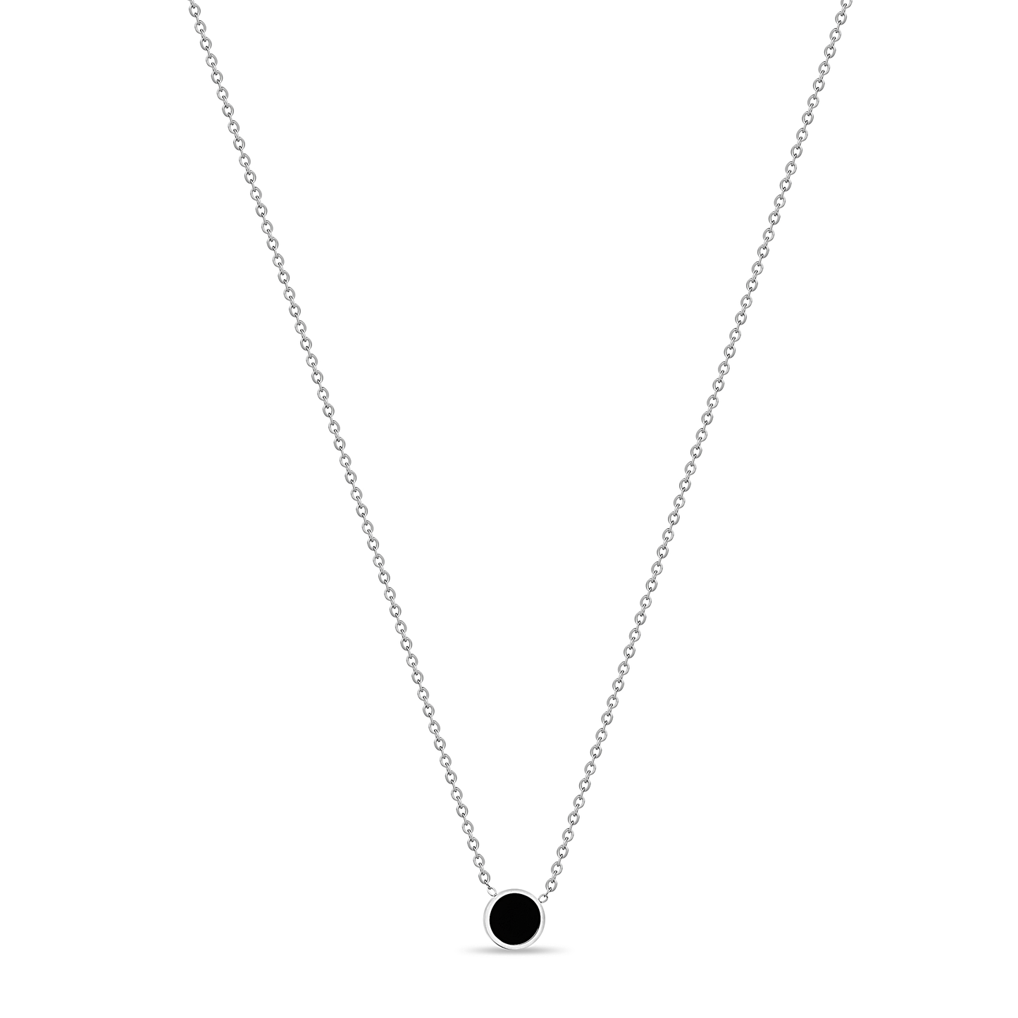 Black Round Hypoallergenic Steel Necklace