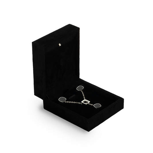 Black Square Hypoallergenic Steel Necklace