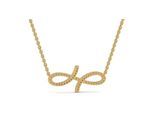 Oiza Infinie Pave Diamond Necklace in 18K Gold