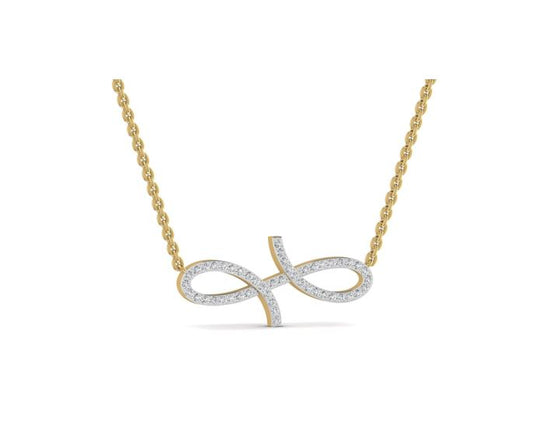 Oiza Infinie Pave Diamond Necklace in 18K Gold