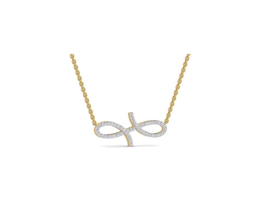 Oiza Infinie Mini Pave Diamond Necklace in 18K Gold