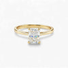 Celine Moissanite & Diamond Engagement Ring with radiant cut stone in 18KT gold band