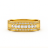 Gold ring with diamonds on a white background