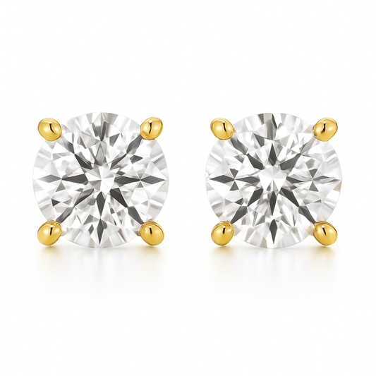4MM Natural Diamond Studs in 18K Gold