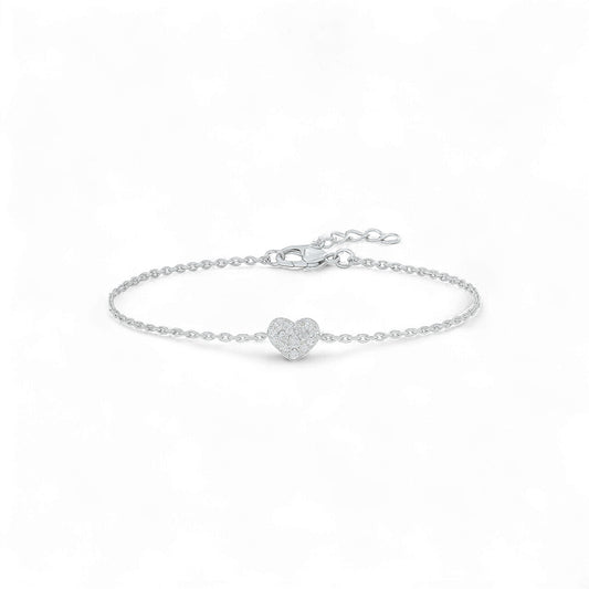 Ava Heart Diamond Bracelet in 18K Gold