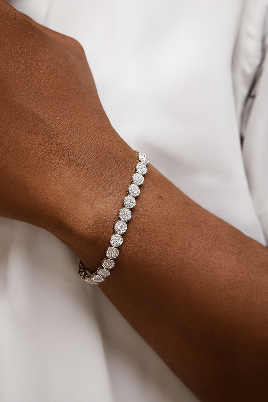 Eros Round Natural Diamond Bracelet in 18K Gold