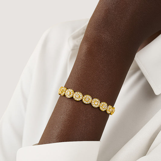 Eros Oval Baguette Bracelet in 18KT Gold