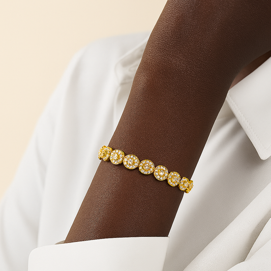 Eros Oval Baguette Bracelet in 18 Karat Gold