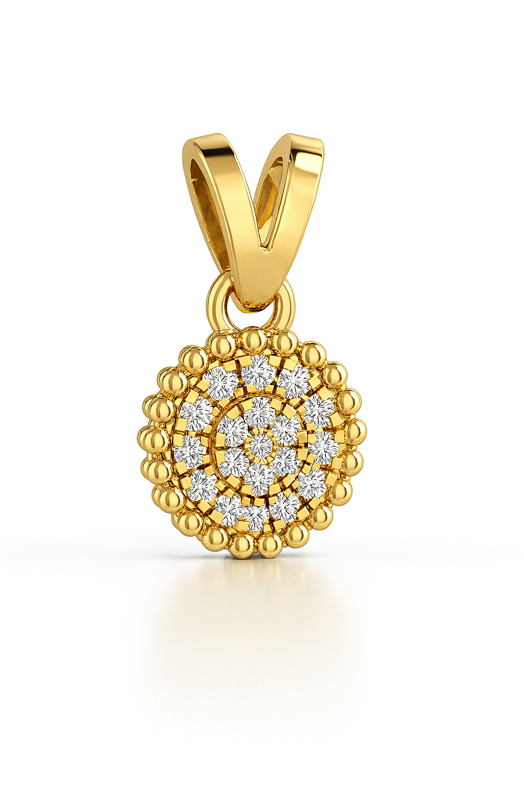 Ava Round Natural Diamond Pendant in 18K Gold