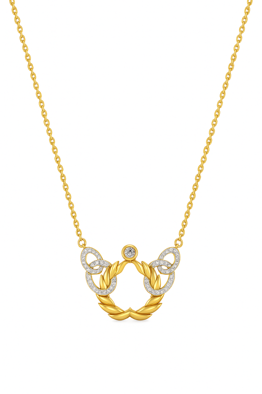 Laurel Harmony Natural Diamond Necklace in 18K Gold