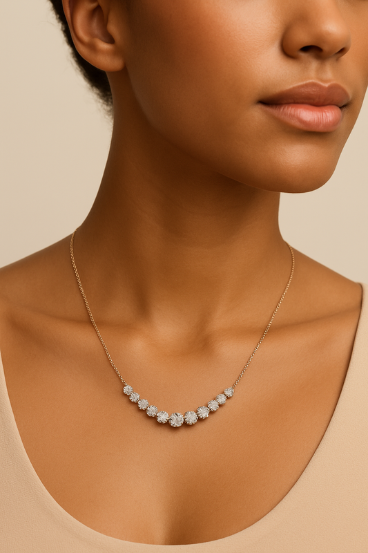 Arleth Tennis Diamond Necklace in 18K Gold